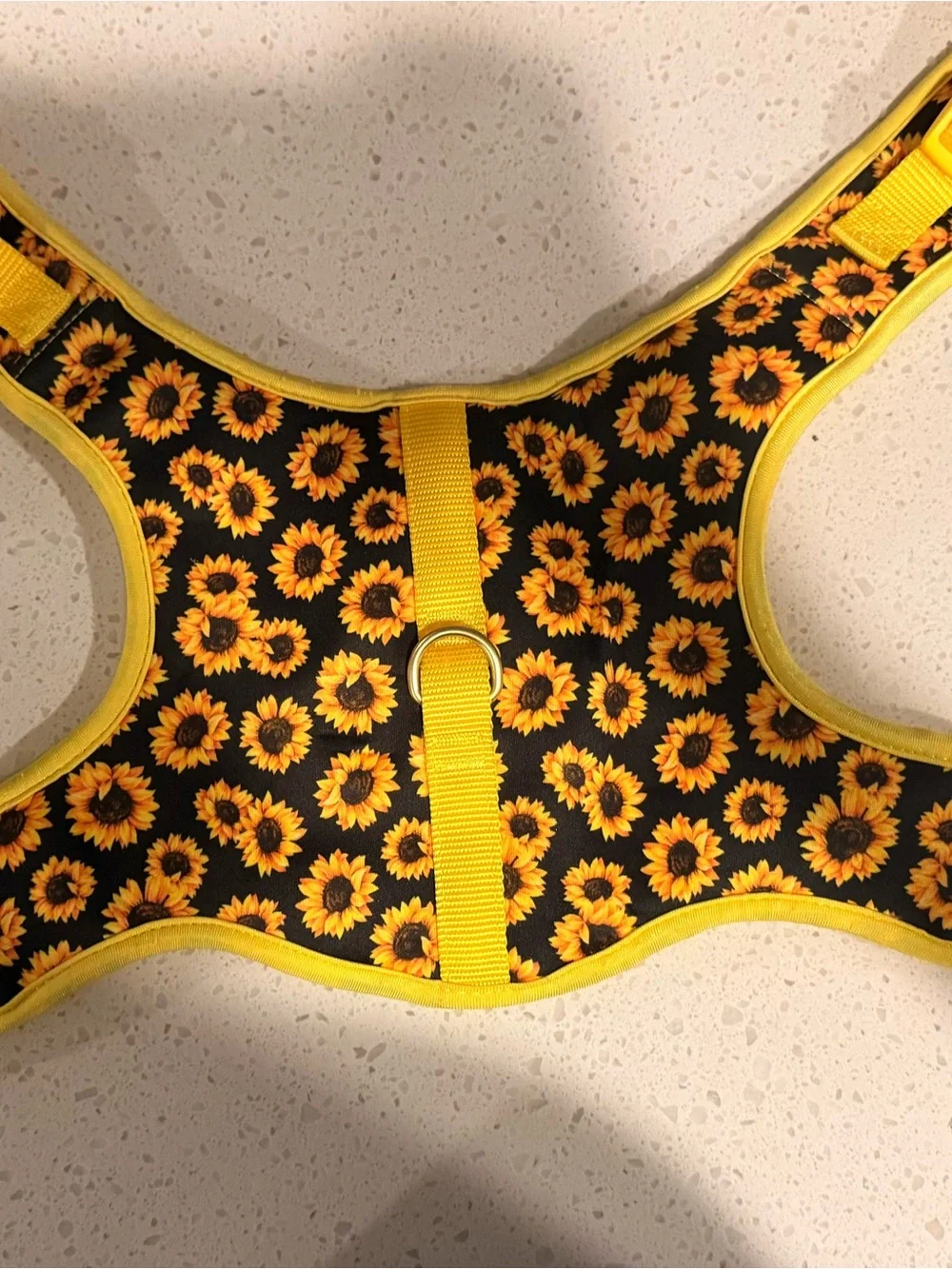 Top Paw Medium Sunflower Dog Harness Yellow Black Floral Adjustable